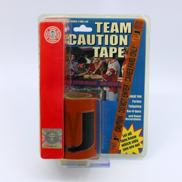University of Miami Hurricanes Team Caution Tape - Picture 1 of 2